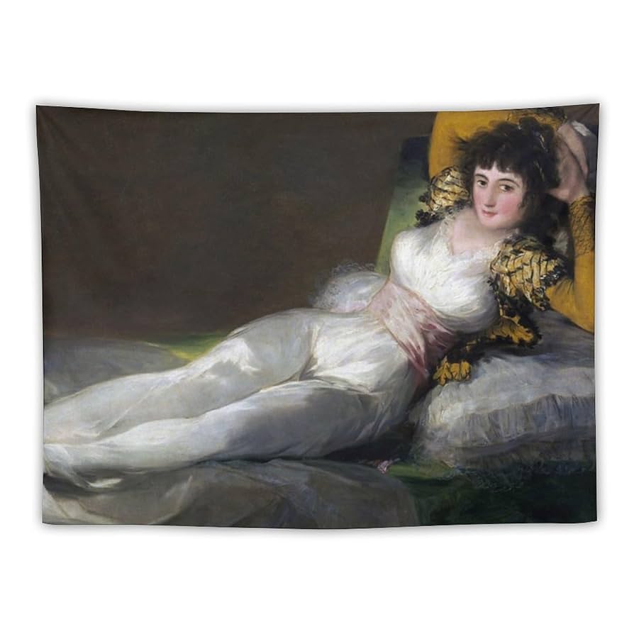 印刷複製画　 フランシスコ•デ•ゴヤ着衣のマハ婦人木製額縁 絵画 美術工芸画 印刷複製画 フランシスコ•デ•ゴヤ着衣のマハ婦人木製額縁 絵画 美術